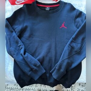 Jordan Men's black  Crewneck Sweater with Red Logo